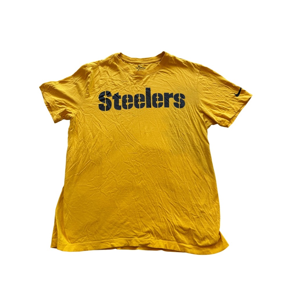 Nike Pittsburgh Steelers T-Shirt Mens Medium Yellow Short Sleeve Graphic Tee